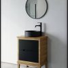 Black combined oak - butcher surface 60 cm - depth 40 with legs