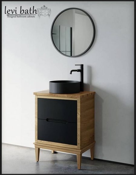 Black combined oak - butcher surface 60 cm - depth 40 with legs